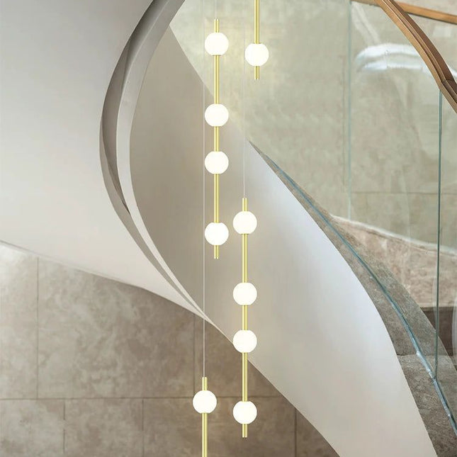 ChandelierDecor - Minimalist Pole Globes Pendant Staircase Chandelier