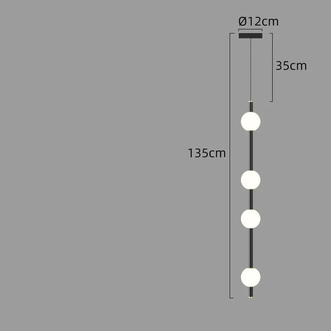 ChandelierDecor - Minimalist Pole Globes Pendant Staircase Chandelier