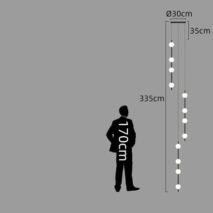 ChandelierDecor - Minimalist Pole Globes Pendant Staircase Chandelier