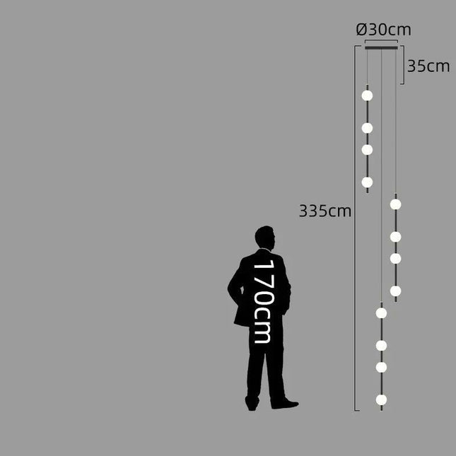 ChandelierDecor - Minimalist Pole Globes Pendant Staircase Chandelier