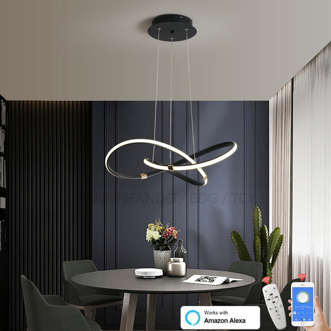 ChandelierDecor - Modern Chrome Plated Gold LED Chandelier for Dining and Living Room