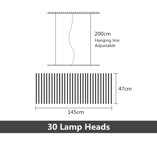 ChandelierDecor - Modern LED Chandelier Lighting Nordic Black/White Office Pendant Lamps
