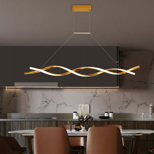 ChandelierDecor - Modern LED Pendant Lamp, Dimmable Black Gold Chandelier