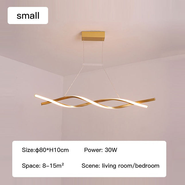 ChandelierDecor - Modern LED Pendant Lamp, Dimmable Black Gold Chandelier