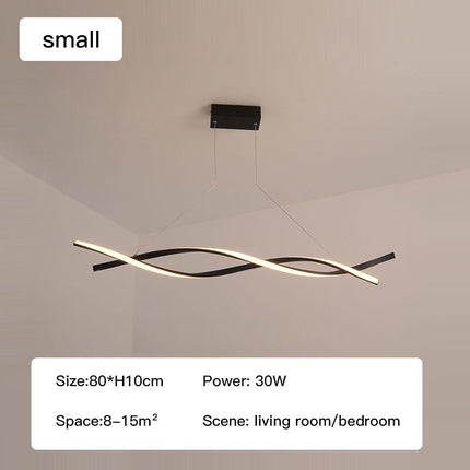 ChandelierDecor - Modern LED Pendant Lamp, Dimmable Black Gold Chandelier