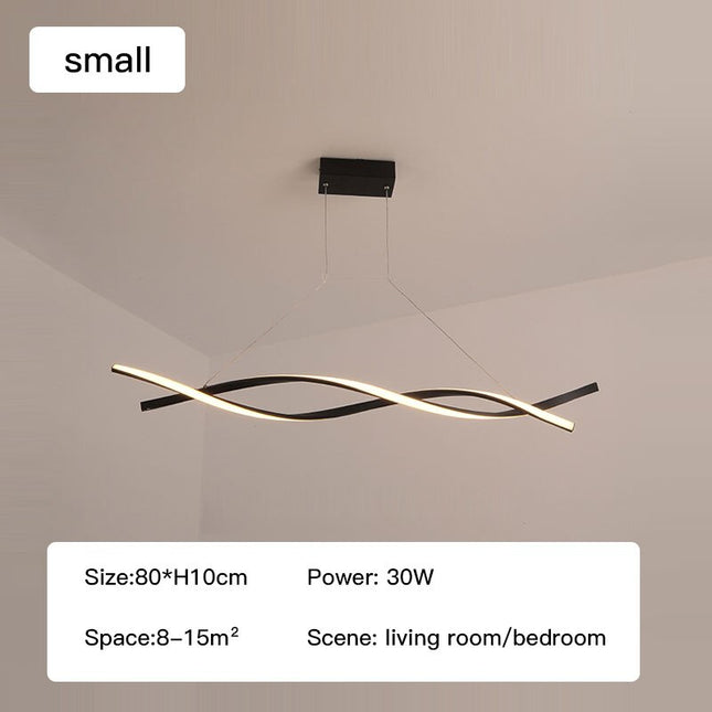 ChandelierDecor - Modern LED Pendant Lamp, Dimmable Black Gold Chandelier