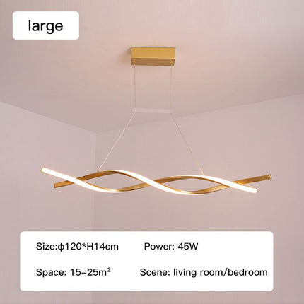 ChandelierDecor - Modern LED Pendant Lamp, Dimmable Black Gold Chandelier