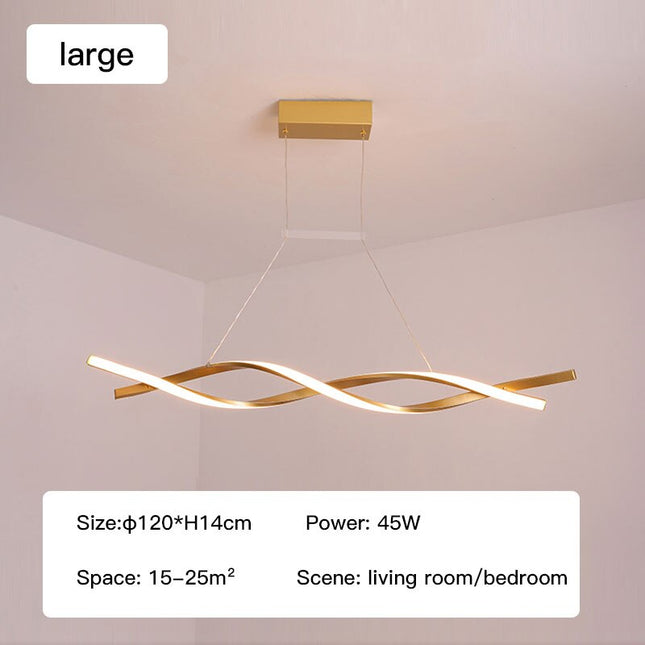 ChandelierDecor - Modern LED Pendant Lamp, Dimmable Black Gold Chandelier