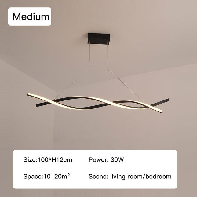 ChandelierDecor - Modern LED Pendant Lamp, Dimmable Black Gold Chandelier