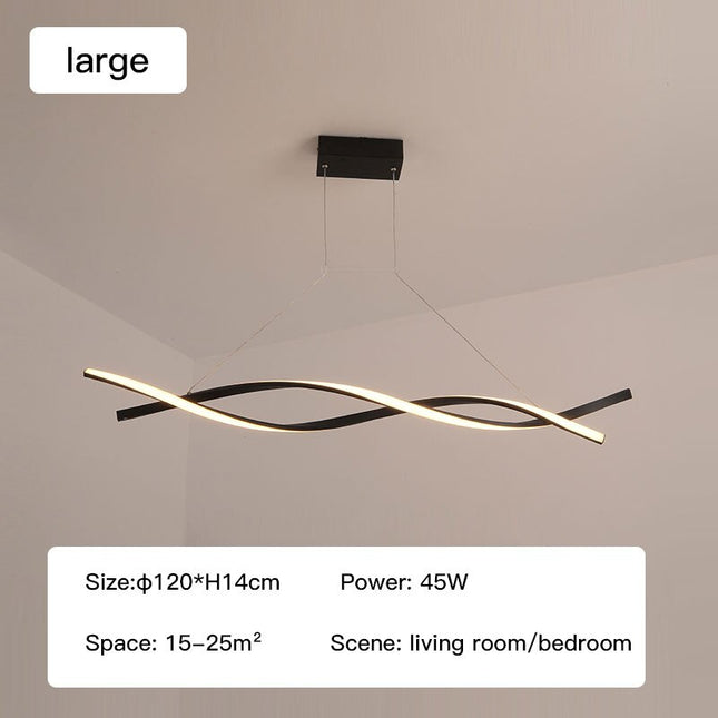 ChandelierDecor - Modern LED Pendant Lamp, Dimmable Black Gold Chandelier