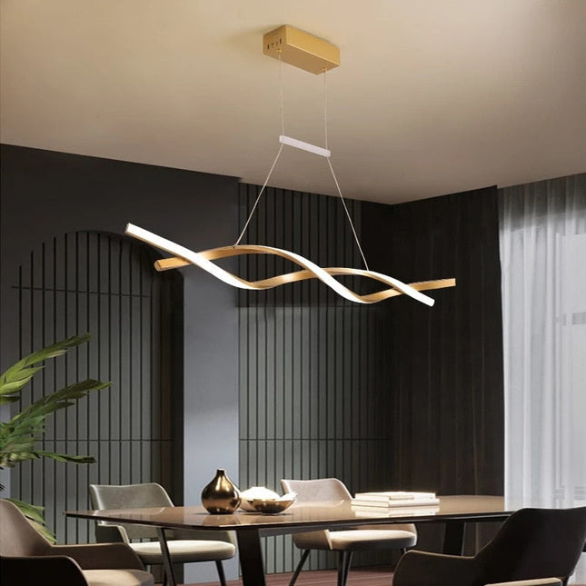 ChandelierDecor - Modern LED Pendant Lamp, Dimmable Black Gold Chandelier