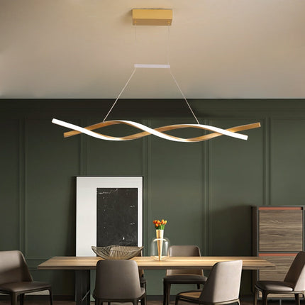 ChandelierDecor - Modern LED Pendant Lamp, Dimmable Black Gold Chandelier