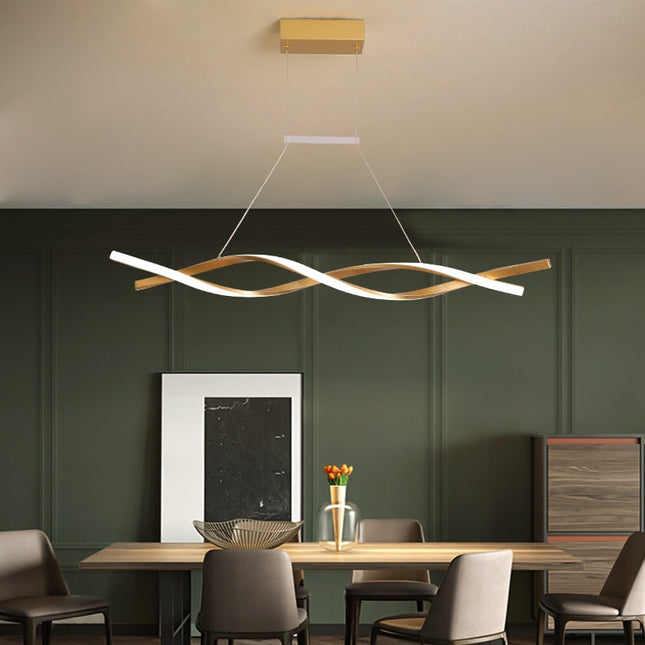 ChandelierDecor - Modern LED Pendant Lamp, Dimmable Black Gold Chandelier