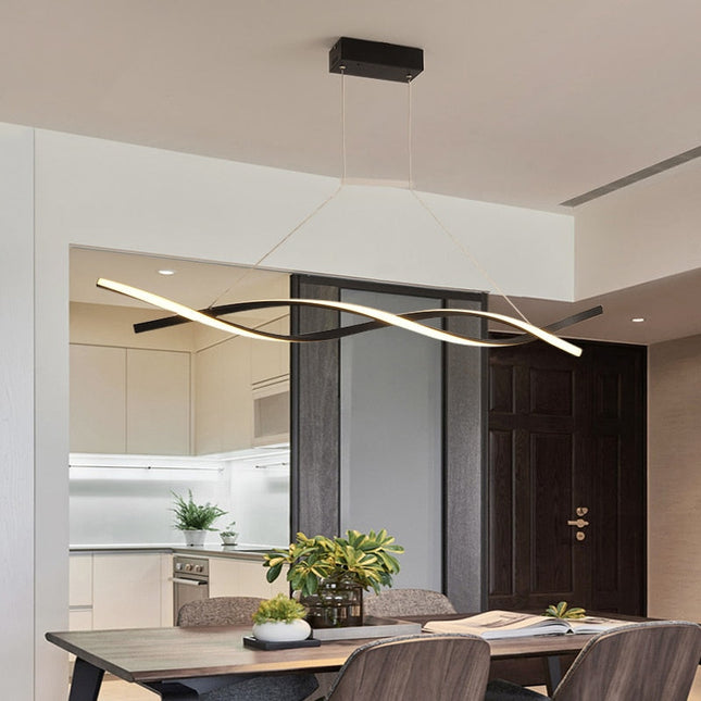 ChandelierDecor - Modern LED Pendant Lamp, Dimmable Black Gold Chandelier