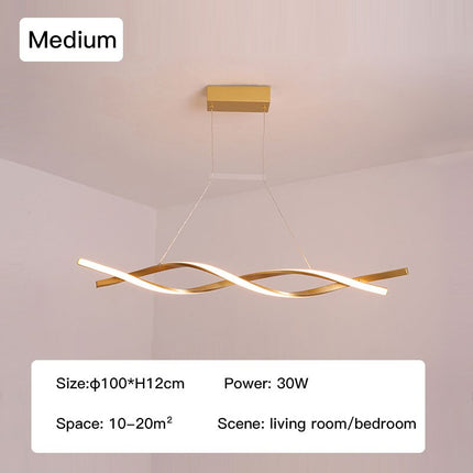 ChandelierDecor - Modern LED Pendant Lamp, Dimmable Black Gold Chandelier