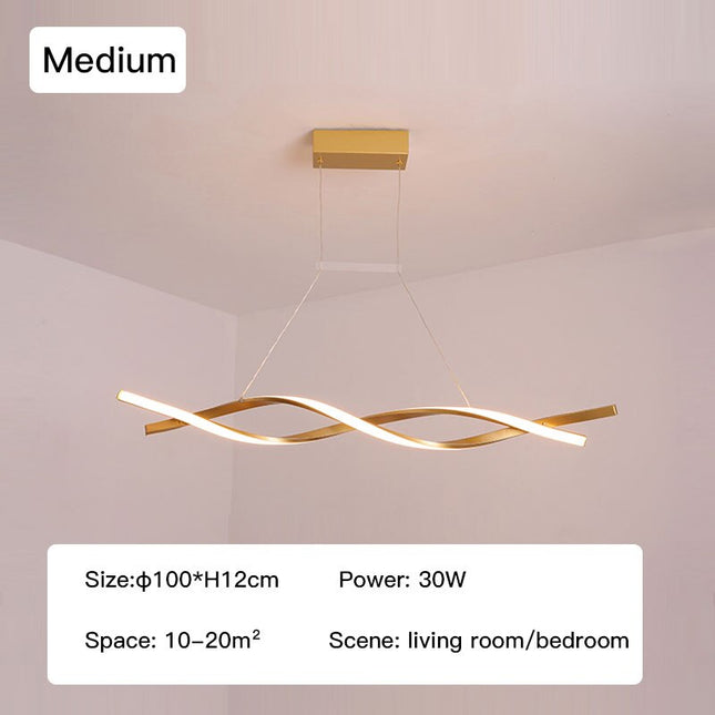 ChandelierDecor - Modern LED Pendant Lamp, Dimmable Black Gold Chandelier