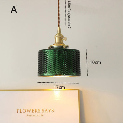 ChandelierDecor - Modern Loft Pure Copper Lamp Holder Green Light