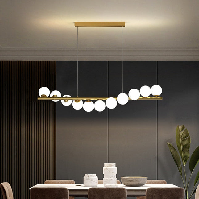 ChandelierDecor - Modern Long Glass Ball Chandelier with G9 LED