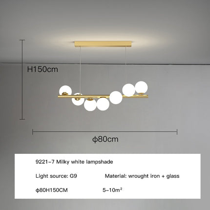 ChandelierDecor - Modern Long Glass Ball Chandelier with G9 LED