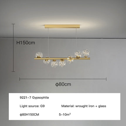 ChandelierDecor - Modern Long Glass Ball Chandelier with G9 LED