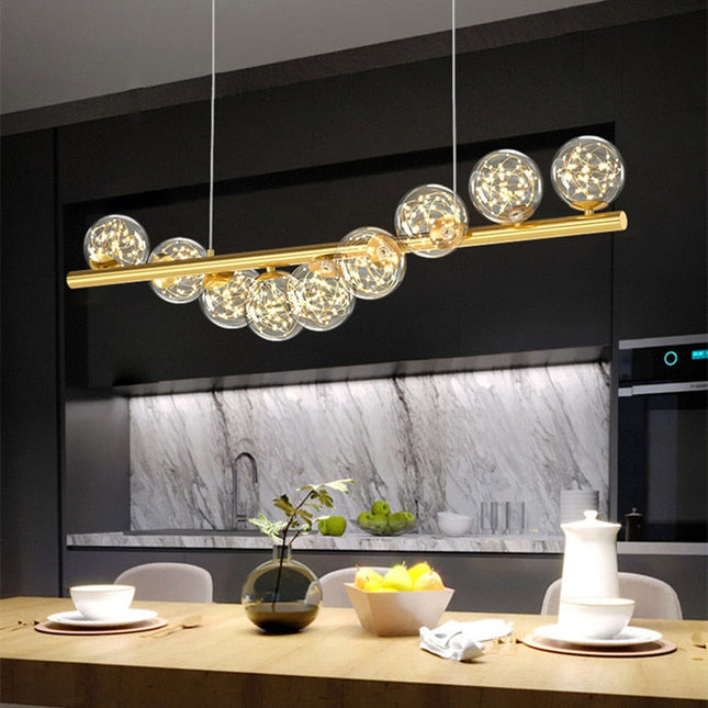 ChandelierDecor - Modern Long Glass Ball Chandelier with G9 LED