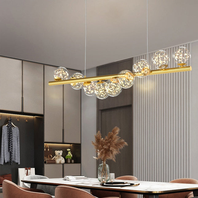 ChandelierDecor - Modern Long Glass Ball Chandelier with G9 LED