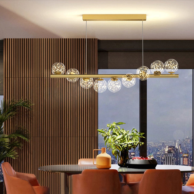 ChandelierDecor - Modern Long Glass Ball Chandelier with G9 LED