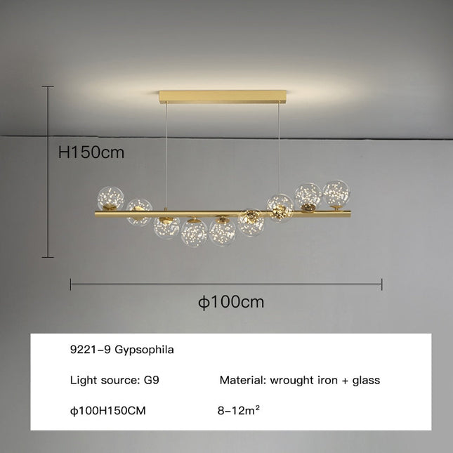 ChandelierDecor - Modern Long Glass Ball Chandelier with G9 LED