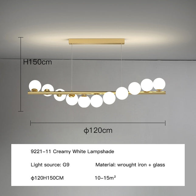 ChandelierDecor - Modern Long Glass Ball Chandelier with G9 LED