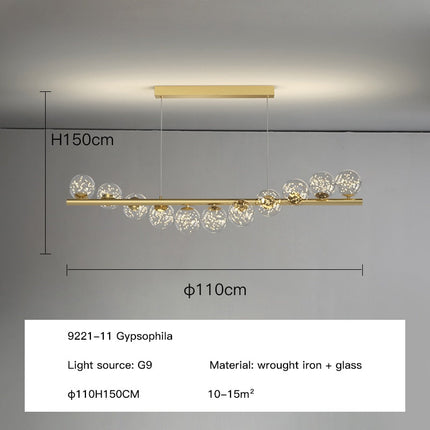 ChandelierDecor - Modern Long Glass Ball Chandelier with G9 LED