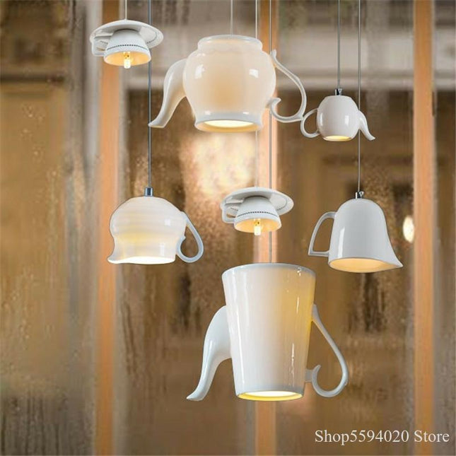 ChandelierDecor - Modern Tea Cup Teapot Crockery Ceramic Led Pendant Lights