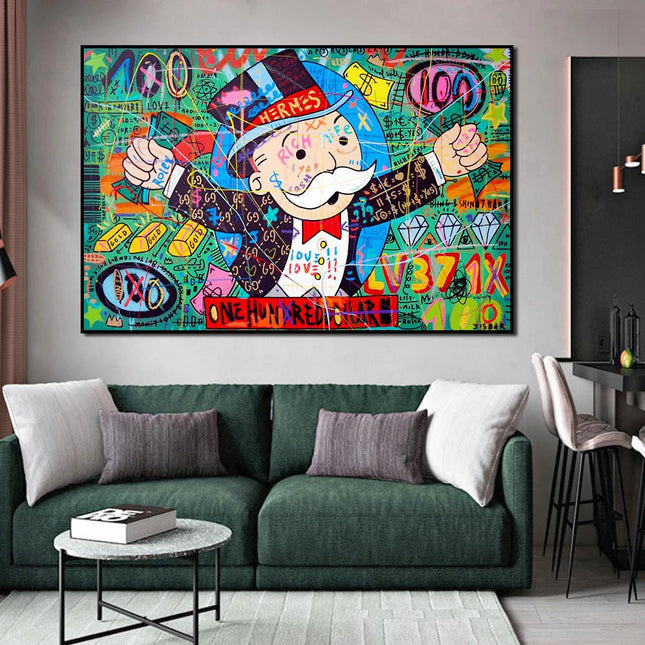 ChandelierDecor - Money Richie Rich Hundred Dollar Canvas Wall Art