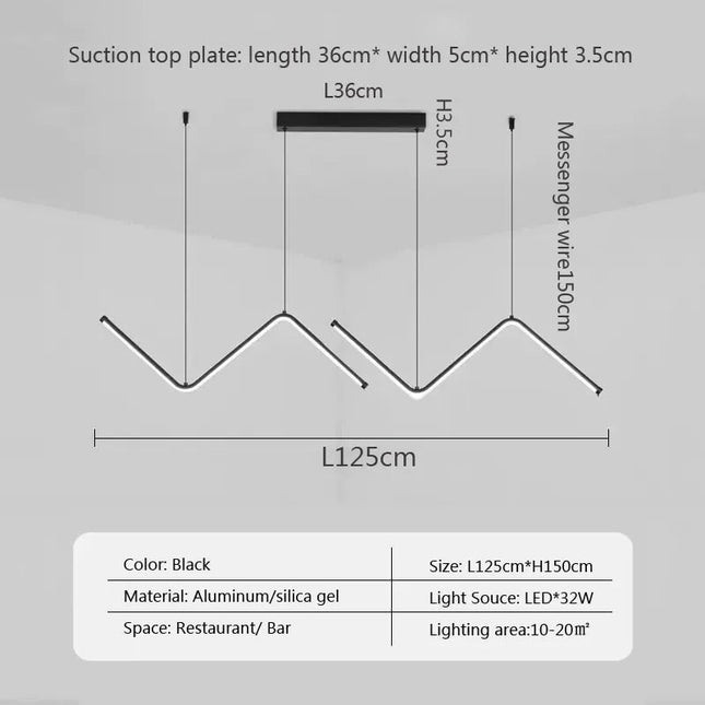ChandelierDecor - Nordic Pendant Light Art Line LED Hanging Lamp