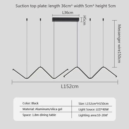 ChandelierDecor - Nordic Pendant Light Art Line LED Hanging Lamp