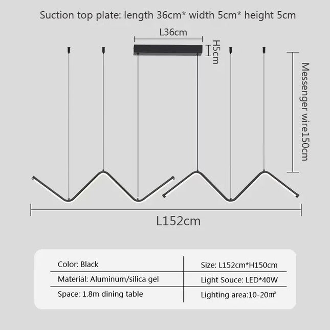 ChandelierDecor - Nordic Pendant Light Art Line LED Hanging Lamp