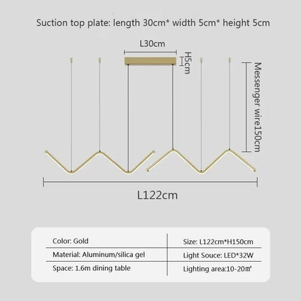 ChandelierDecor - Nordic Pendant Light Art Line LED Hanging Lamp
