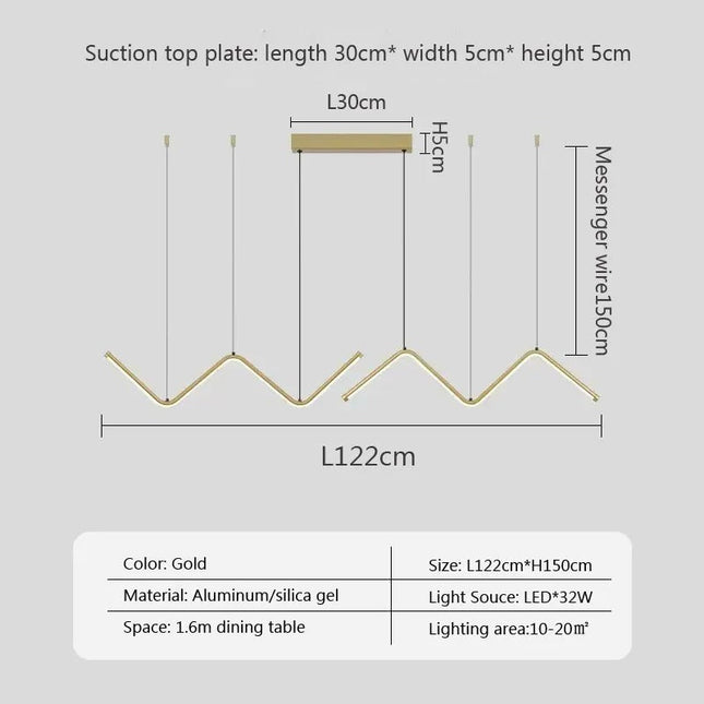 ChandelierDecor - Nordic Pendant Light Art Line LED Hanging Lamp