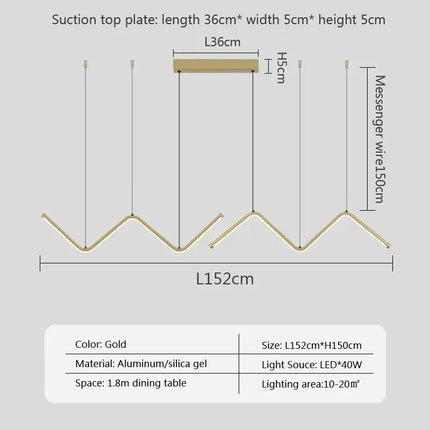 ChandelierDecor - Nordic Pendant Light Art Line LED Hanging Lamp