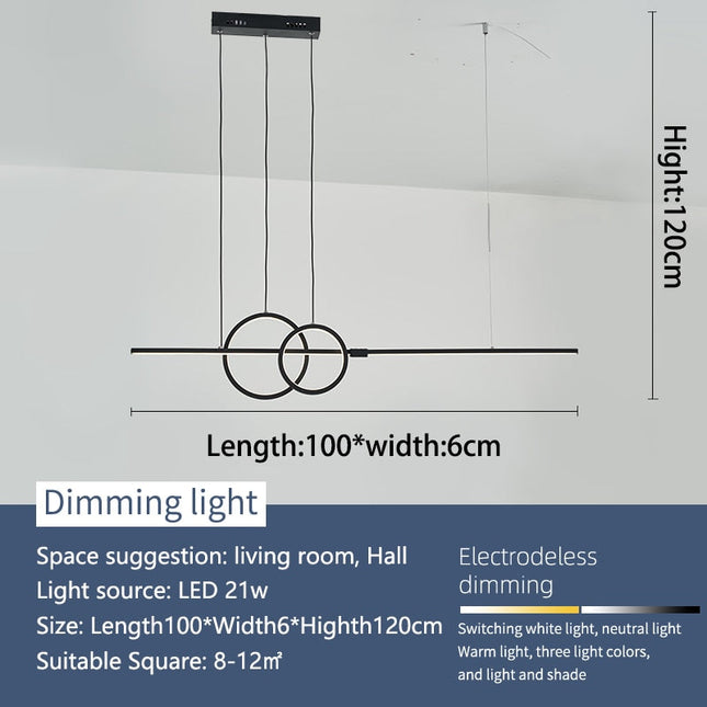 ChandelierDecor - Nordic Simple LED Chandelier for Kitchen Dining Room Hanging Lamp