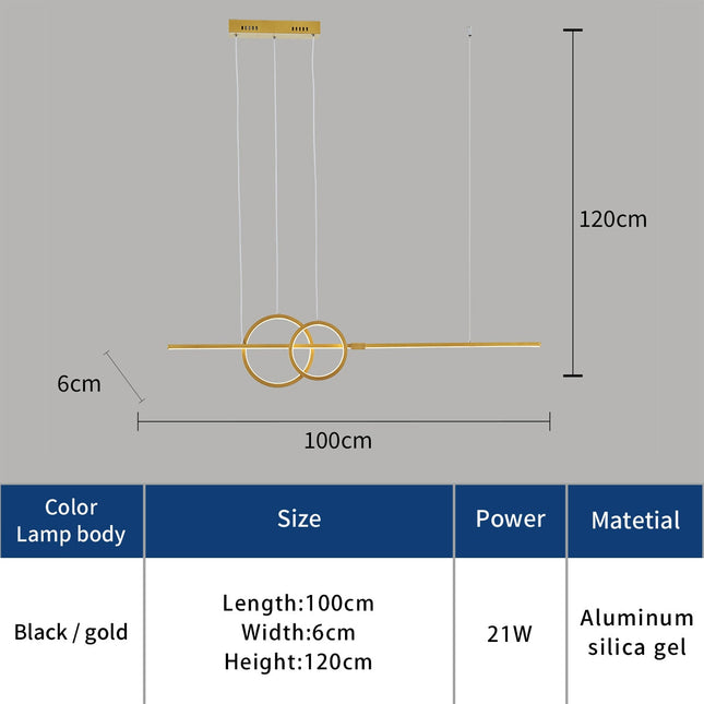 ChandelierDecor - Nordic Simple LED Chandelier for Kitchen Dining Room Hanging Lamp