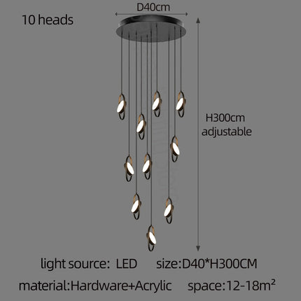 ChandelierDecor - Oval Ring Pendant Chandelier - Exquisite Lighting Fixture