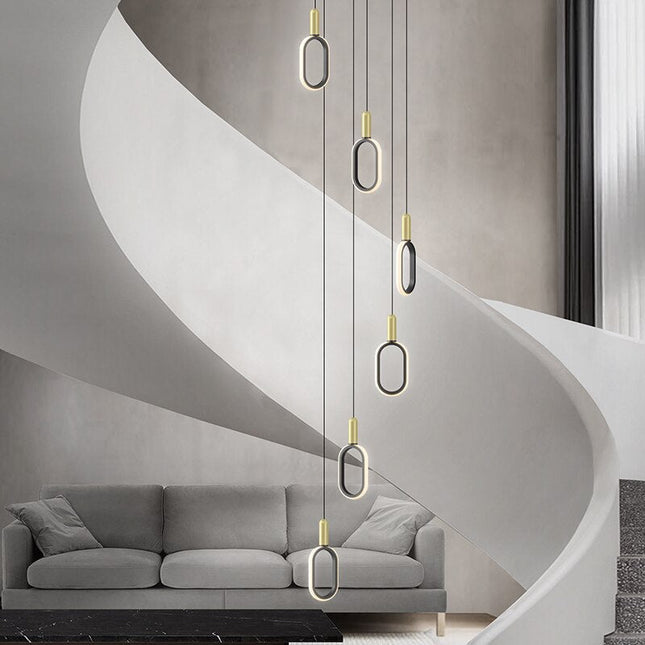 ChandelierDecor - Oval Staircase Chandelier: Illuminate Your Stairs