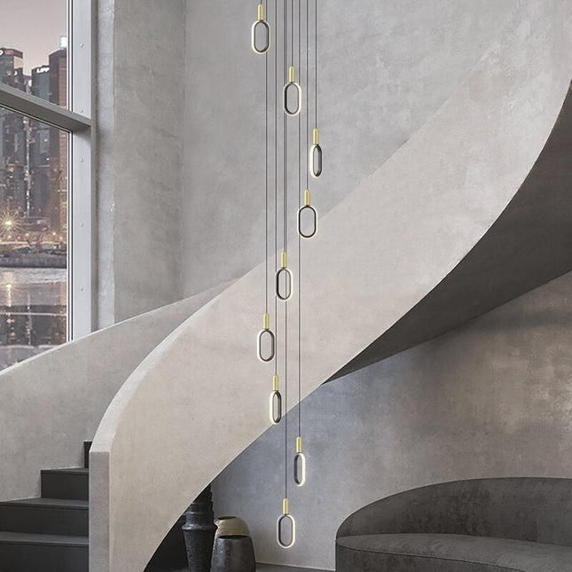 ChandelierDecor - Oval Staircase Chandelier: Illuminate Your Stairs