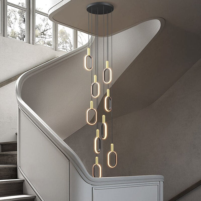 ChandelierDecor - Oval Staircase Chandelier: Illuminate Your Stairs