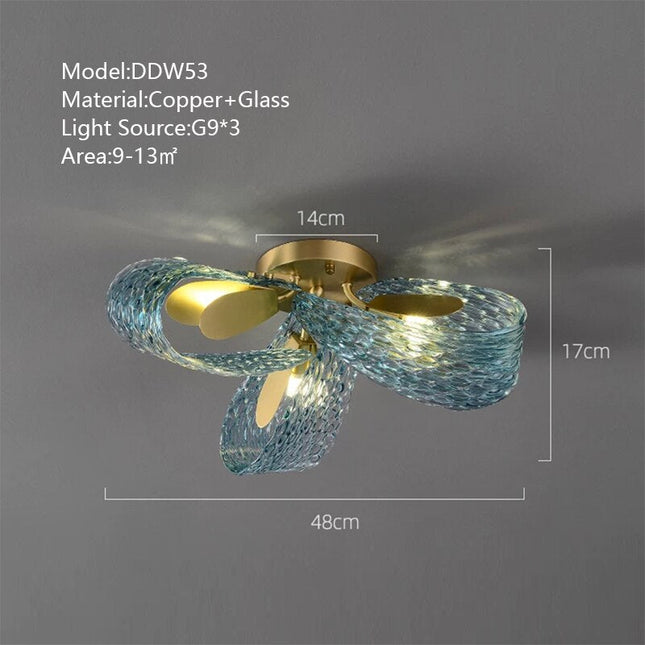 ChandelierDecor - Peacock Blue Glass Chandelier: Stunning Lighting Fixtures