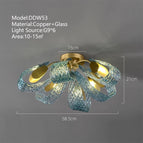 Longueur 58,5 cm Hauteur 21 cm - 6 têtes / Lumière chaude