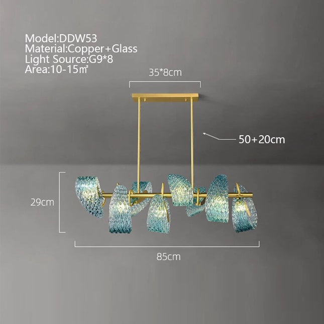 ChandelierDecor - Peacock Blue Glass Chandelier: Stunning Lighting Fixtures