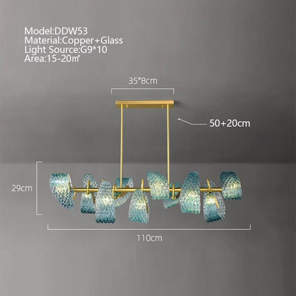 ChandelierDecor - Peacock Blue Glass Chandelier: Stunning Lighting Fixtures