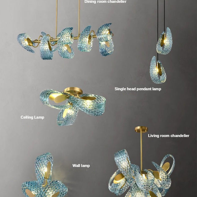ChandelierDecor - Peacock Blue Glass Chandelier: Stunning Lighting Fixtures