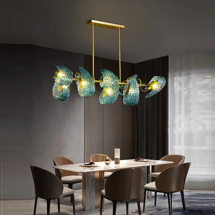ChandelierDecor - Peacock Blue Glass Chandelier: Stunning Lighting Fixtures